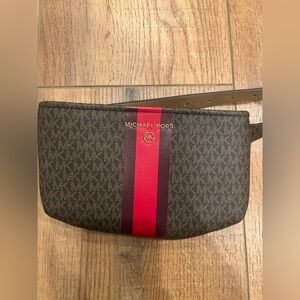 Michael Kors Brown and Red Belt Bag